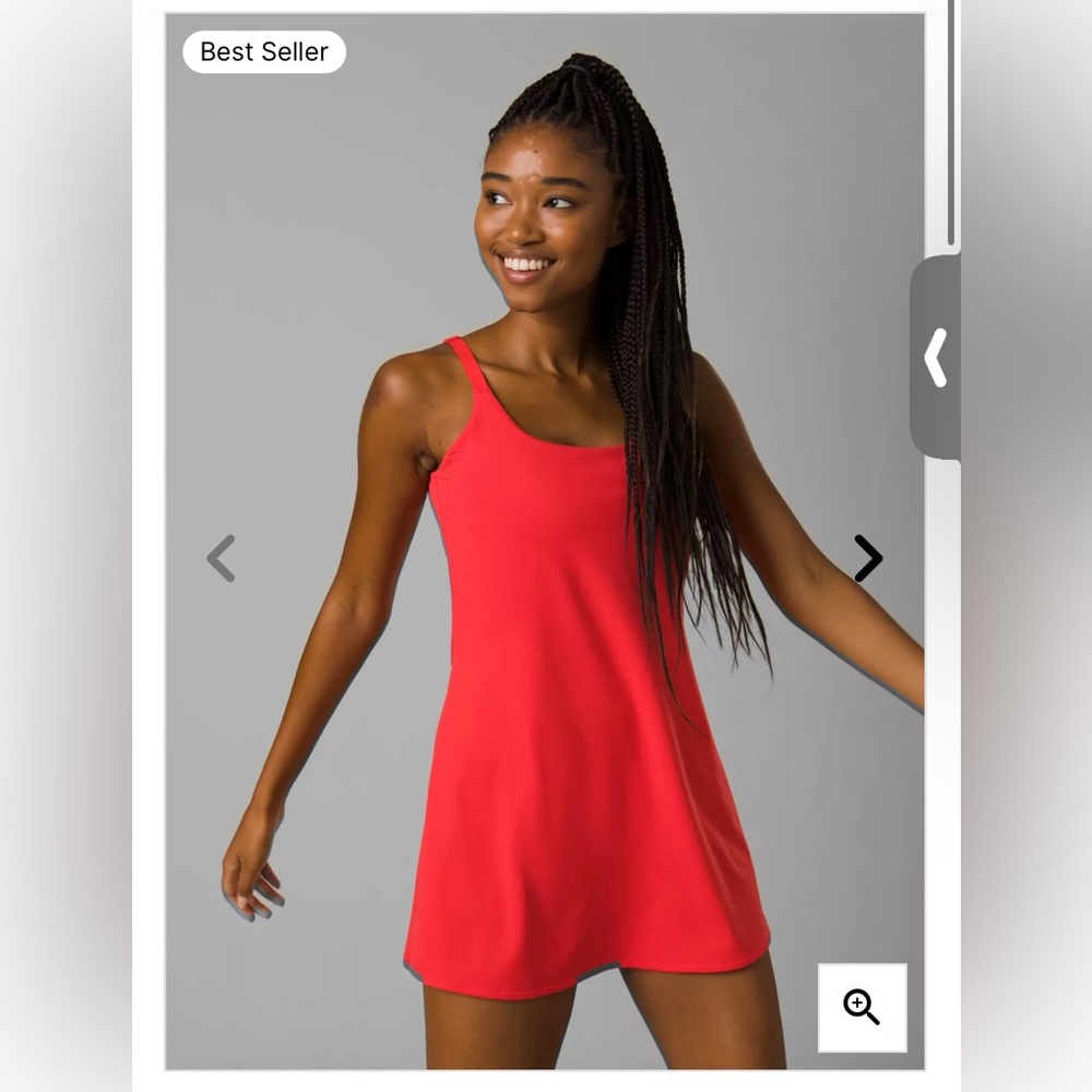 PRANA luxara dress in carmine red.